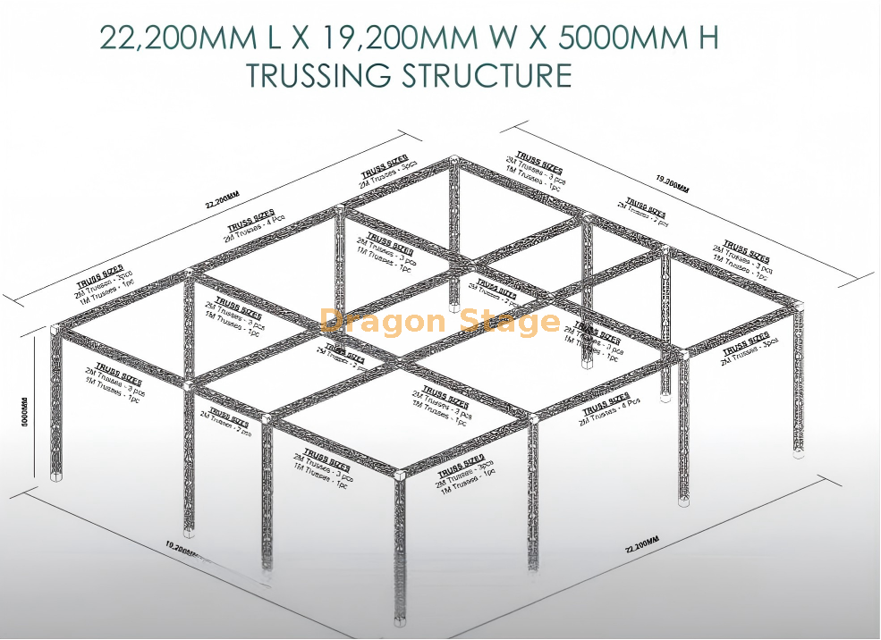 21x17x5m 模块化桁架显示系统 