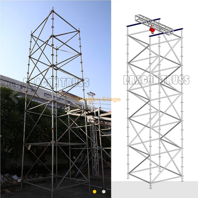 钢铁层桁架脚手架，用于扬声器音频系统8m高