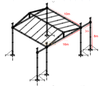 铝线阵列扬声器声音升降机PA桁架系统用于户外活动音乐会展览16x10x8m翼3m