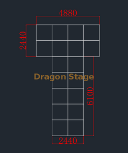 走秀便携式户外 T 型舞台 16x20 英尺
