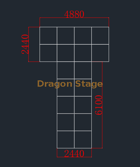 走秀便携式户外 T 型舞台 16x20 英尺