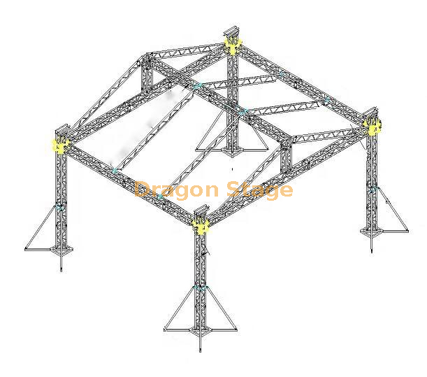 定制铝制跑道照明桁架出售7x7x4m