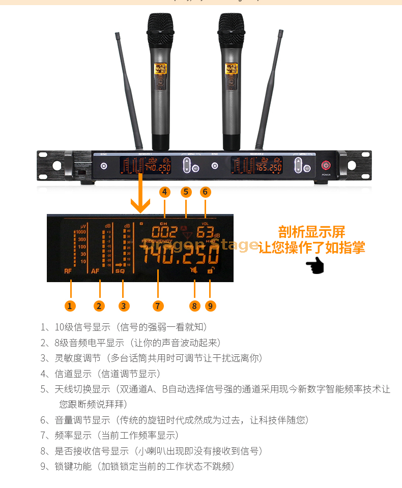 专业户外舞台表演的详细信息婚礼一到两个无线麦克风家庭会议KTV家庭麦克风（6）