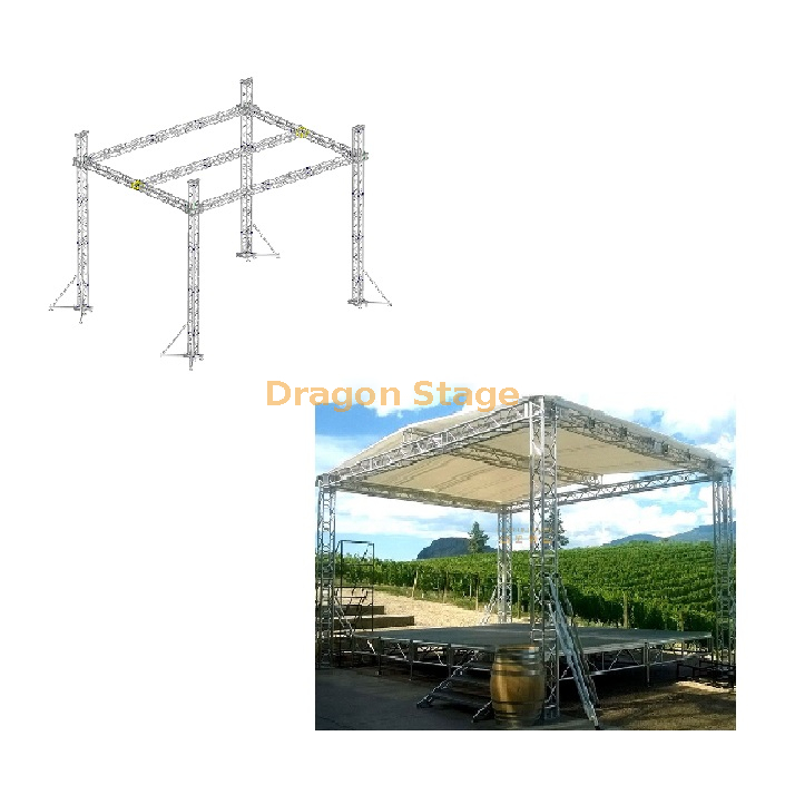 音乐会广场铝照明桁架系统车顶桁架舞台出售7x6x5m