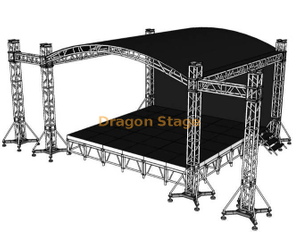 铝制曲线屋顶桁架阶段20x20x20ft（6x6x6m）扬声器桁架翅2m宽