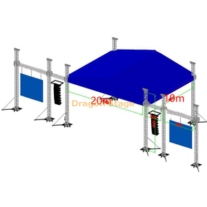 音乐会屋顶舞台，带LED扬声器Truss Tower 20x10x7m