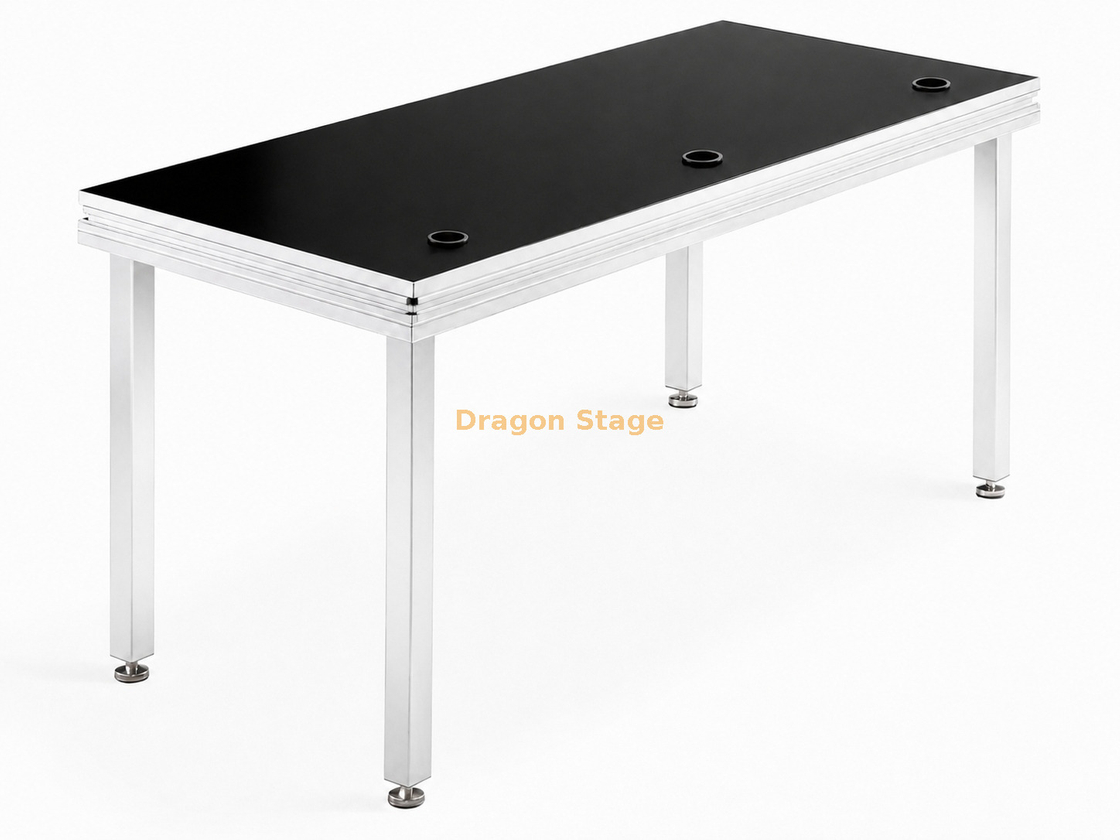 定制 2200x800x900mm 移动铝制 DJ 台，带可锁定脚轮