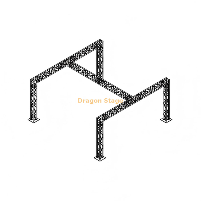 6x6m 铝合金移动舞台灯光桁架系统 – 重型 3m 高专业活动龙门架