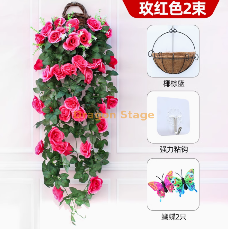亮玫红-2++送粘钩+送粘钩-2束玫瑰