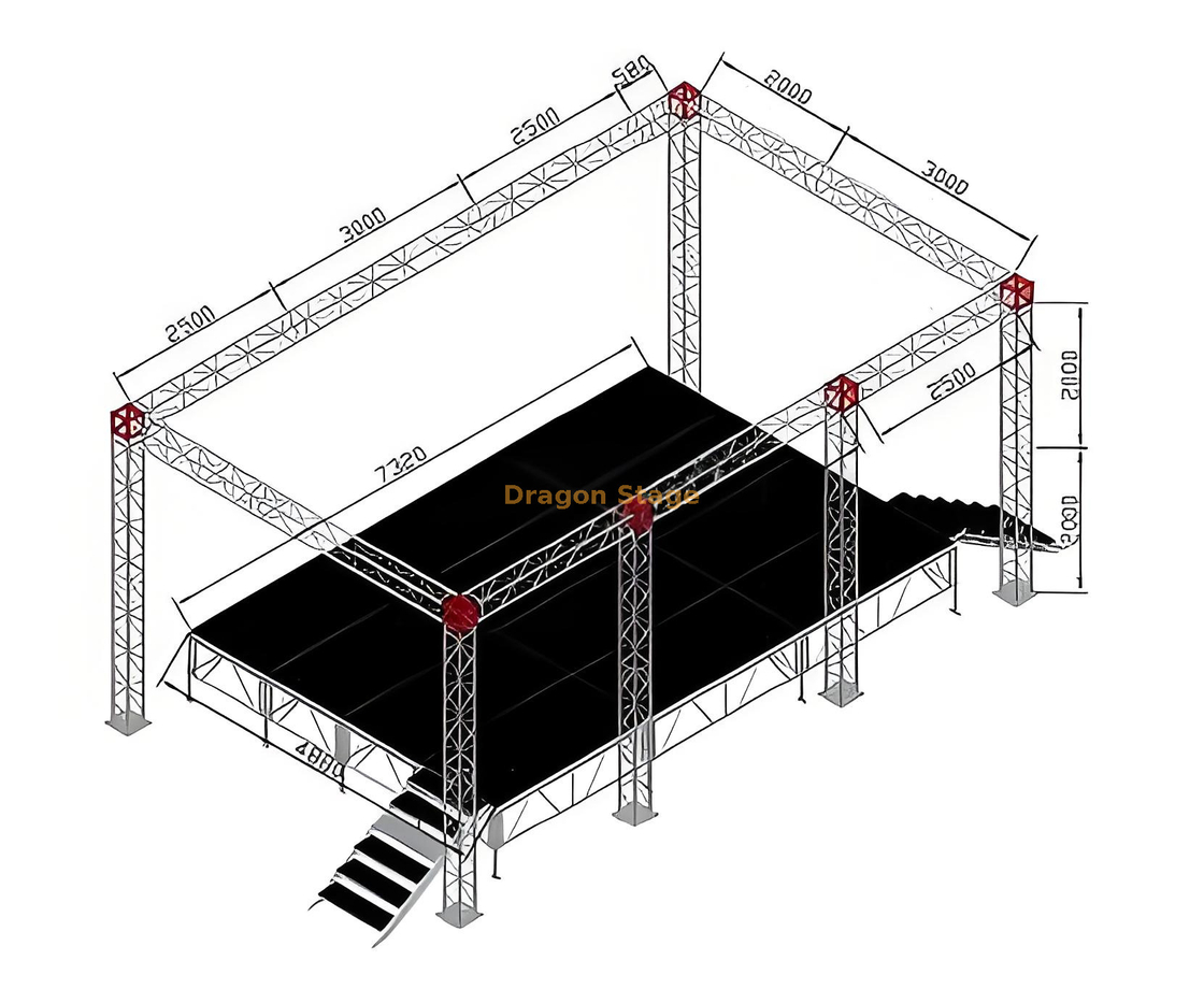 自定义DJ照明阶段桁架8.58x5x4m