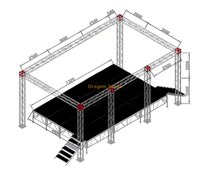 自定义DJ照明阶段桁架8.58x5x4m