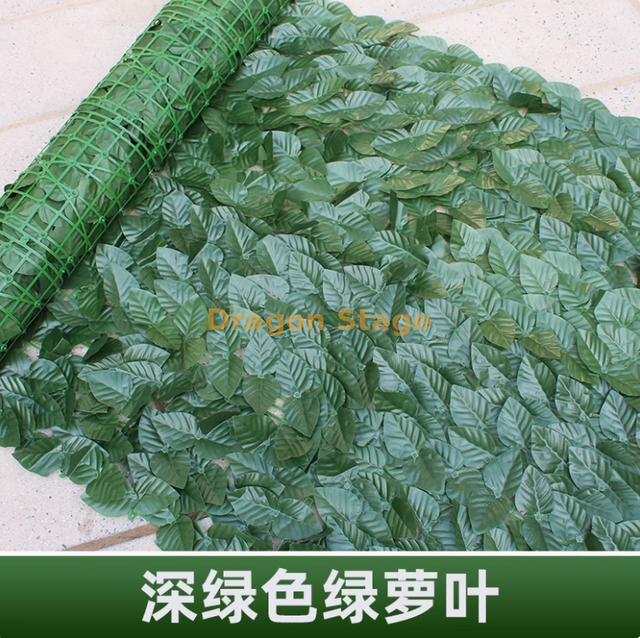 模拟的绿色植物墙，塑料围栏，围栏，户外深绿色常春藤叶（1米 * 2米），捆绑有丝绸和2个蝴蝶