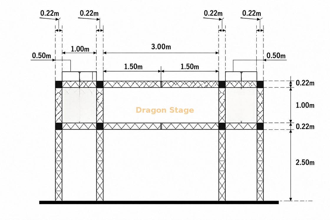 用于体育赛事和活动标牌的 6x1.5x4m 铝制插口桁架入口龙门架