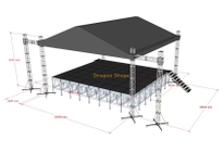 10x10x6米专业铝制二坡屋顶螺栓桁架系统
