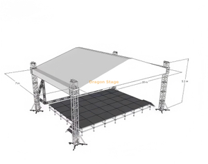 TUV认证的印迹桁架冠层用于舞台/活动/派对10x7x5m