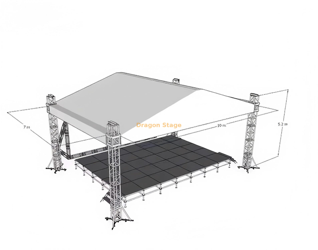 TUV认证的印迹桁架冠层用于舞台/活动/派对10x7x5m
